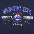NHL (Woody Sports) - Winnipeg Jets Big Spell-Out T-Shirt 1993 X-Large Vintage Retro Hockey