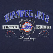 NHL (Woody Sports) - Winnipeg Jets Big Spell-Out T-Shirt 1993 X-Large Vintage Retro Hockey