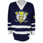 Vintage - The Simpsons 'Homer' Embroidered Hockey Jersey 1990s Large