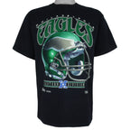 NFL (Salem) - Philadelphia Eagles Helmet Single Stitch T-Shirt 1992 Large Vintage Retro Football