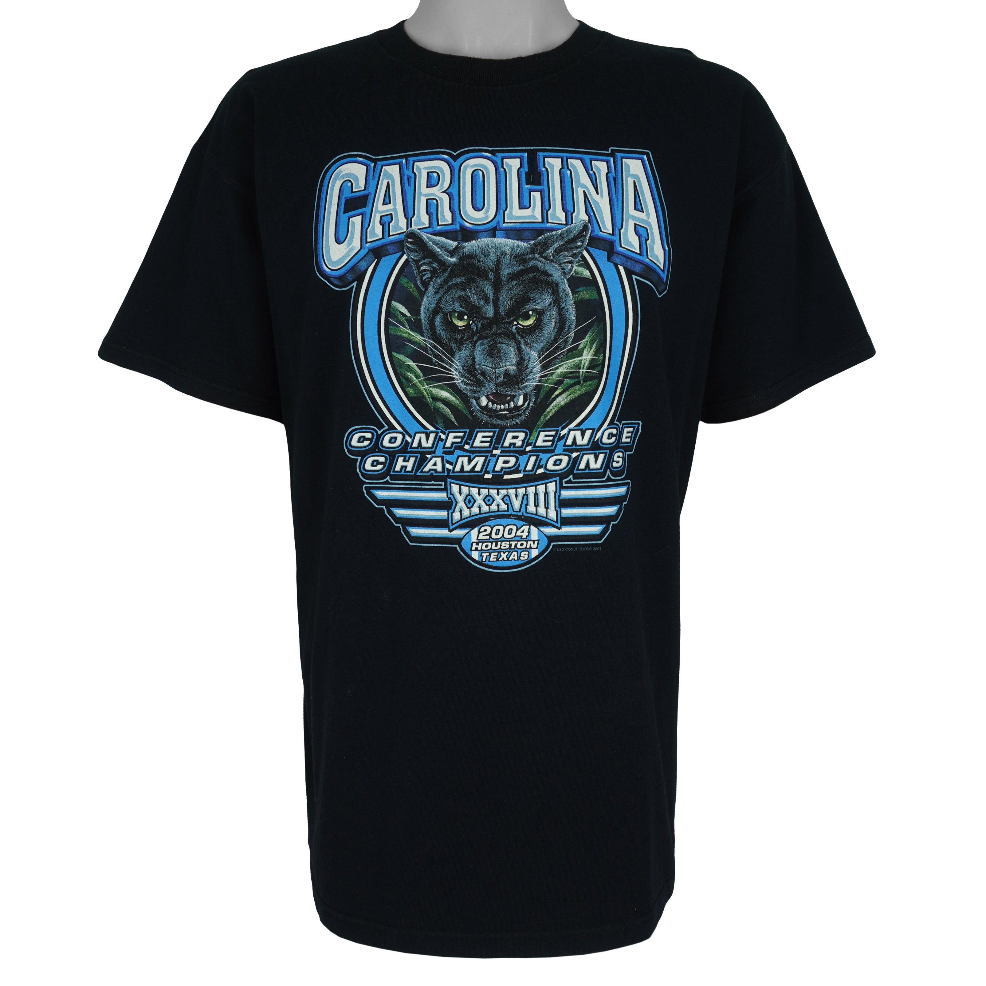NFL - North Carolina Panthers Super Bowl XXXVIII T-Shirt 2004 X-Large Vintage Retro Football