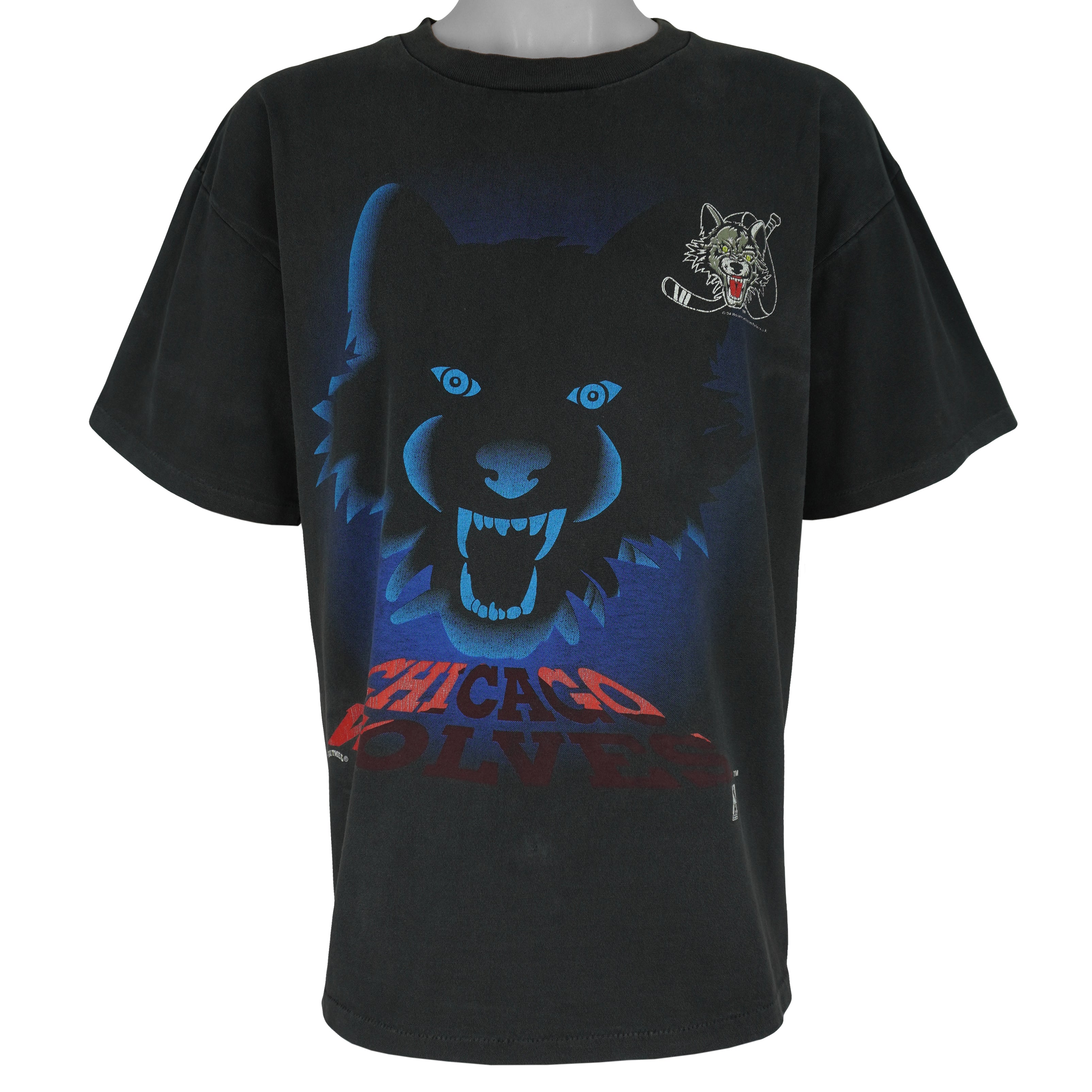 NHL (Nutmeg) - Chicago Wolves T-Shirt 1994 X-Large Vintage Retro Hockey
