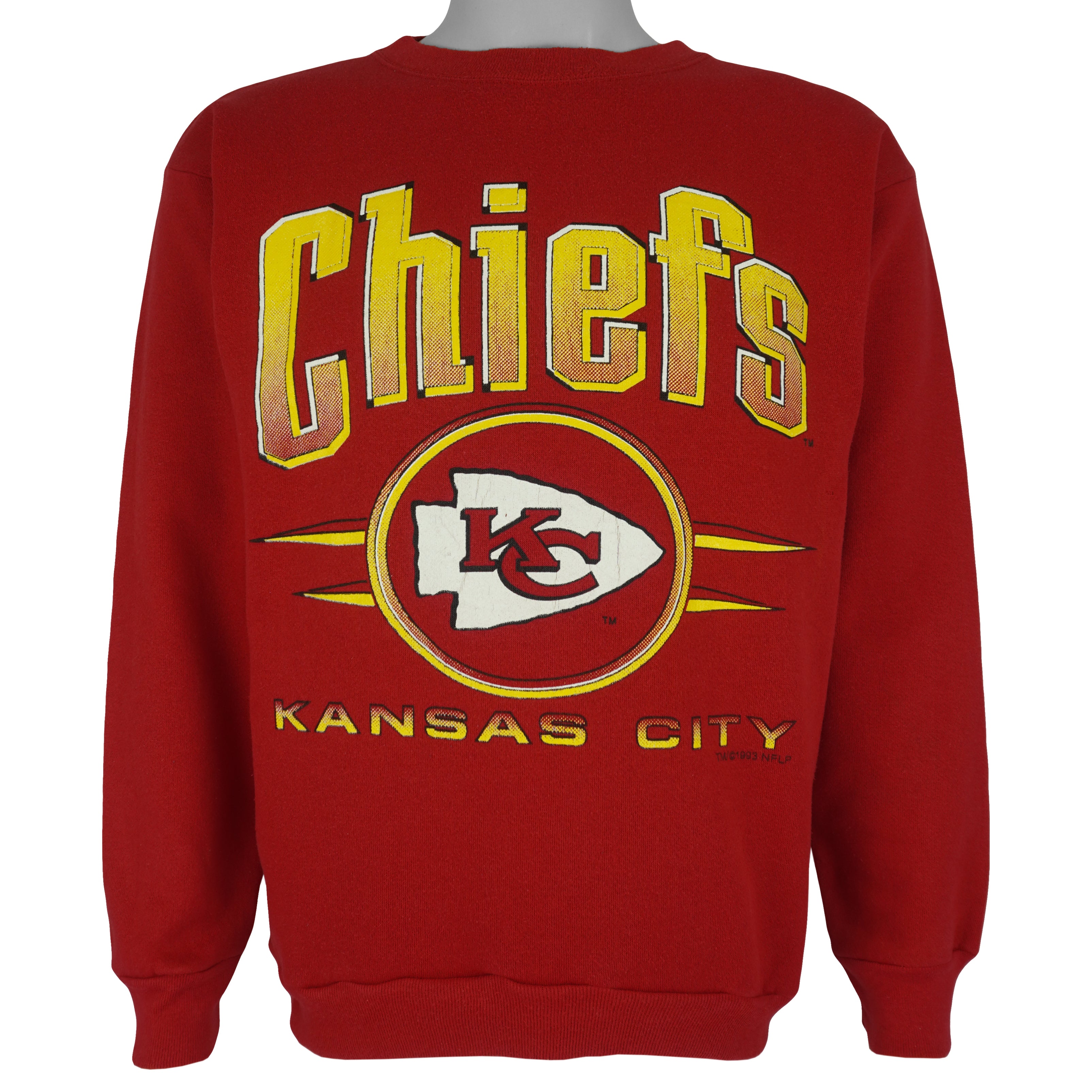 NFL (Tultex) - Kansas City Chiefs Crew Neck Sweatshirt 1993 Large Vintage Retro Football