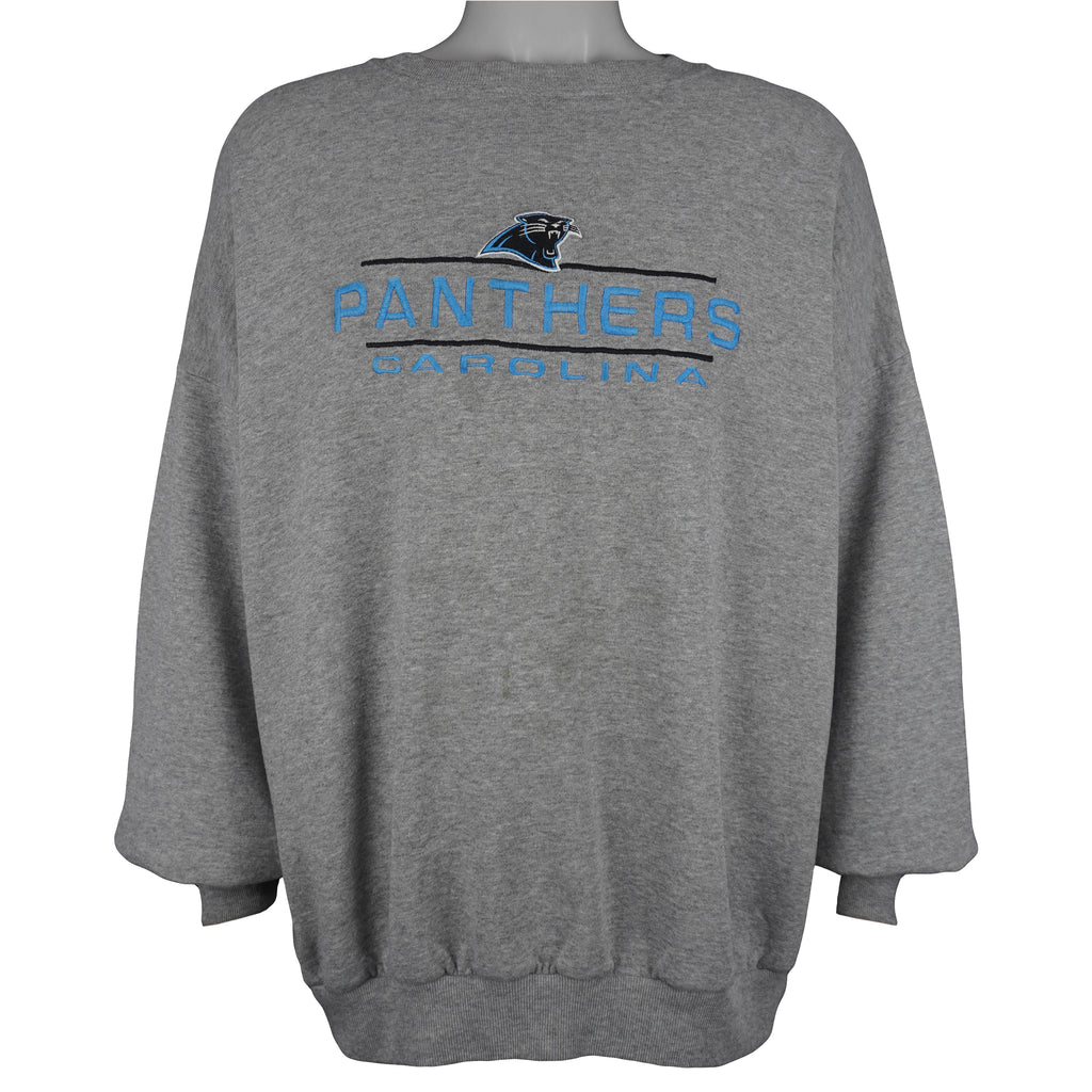 NFL (Logo Athletic) - Carolina Panthers Embroidered Crew Neck Sweatshirt 1990s Large Vintage Retro Football