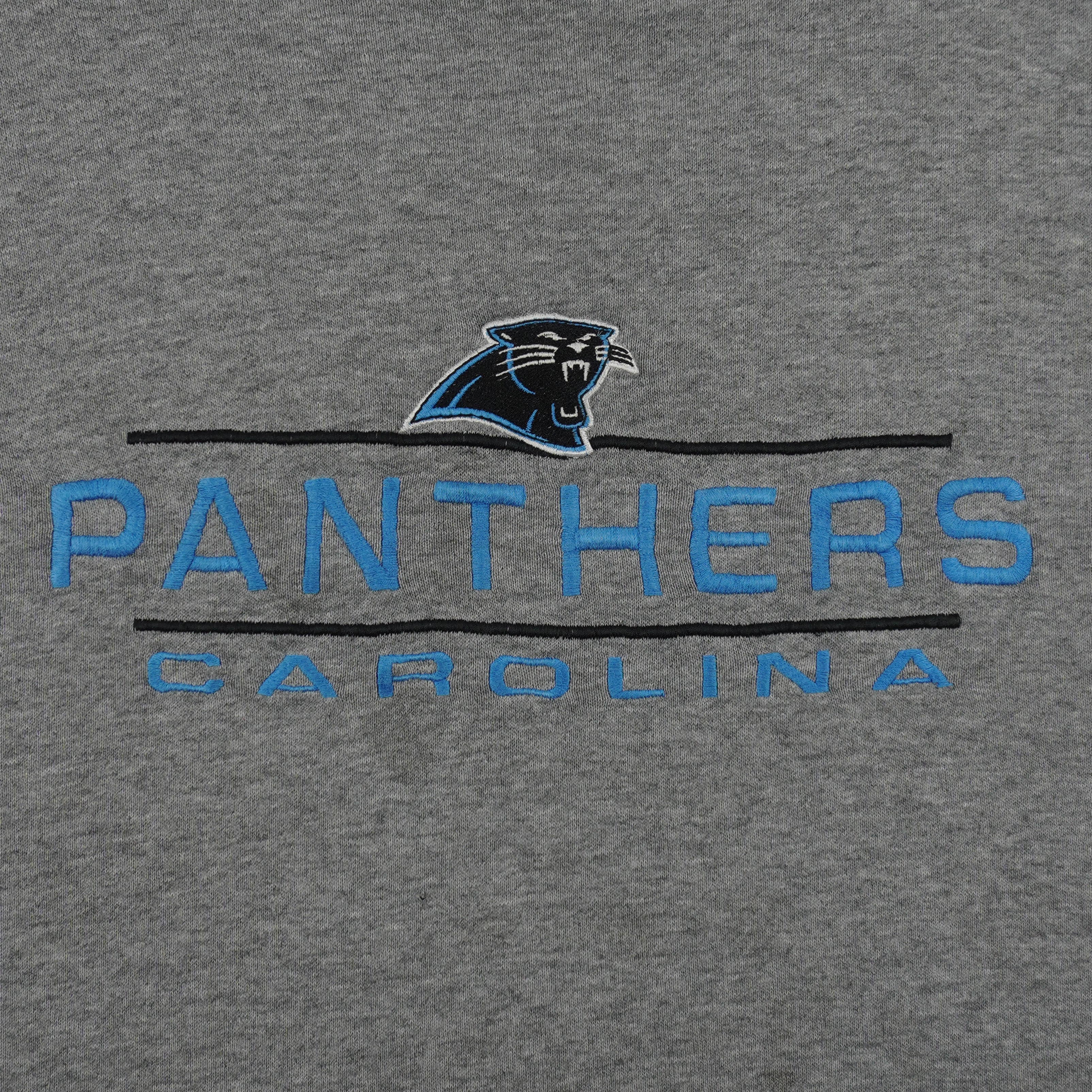 NFL (Logo Athletic) - Carolina Panthers Embroidered Crew Neck Sweatshirt 1990s Large Vintage Retro Football
