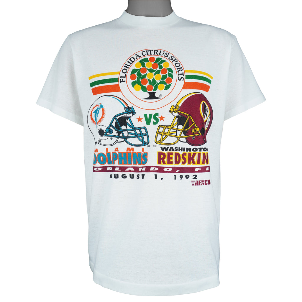NFL (Trench) - Dolphins Vs Redskins Florida Citrus Sports T-Shirt 1992 Large Vintage Retro Football