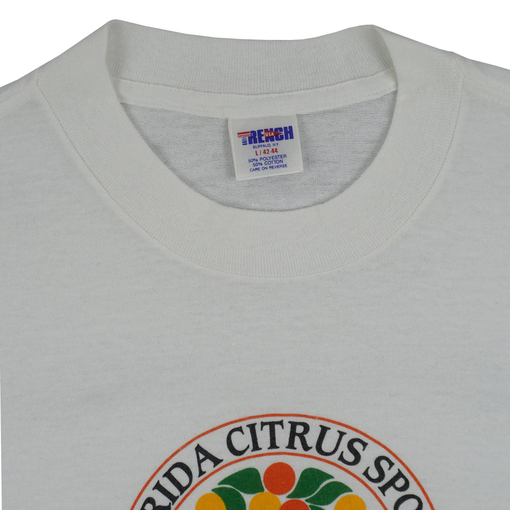 NFL (Trench) - Dolphins Vs Redskins Florida Citrus Sports T-Shirt 1992 Large Vintage Retro Football