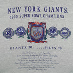 NFL (Nutmeg) - Grey Super Bowl XXV, Giants VS Bills T-Shirt 1990 Large Vintage Retro Football