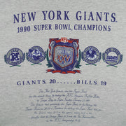 NFL (Nutmeg) - Grey Super Bowl XXV, Giants VS Bills T-Shirt 1990 Large Vintage Retro Football