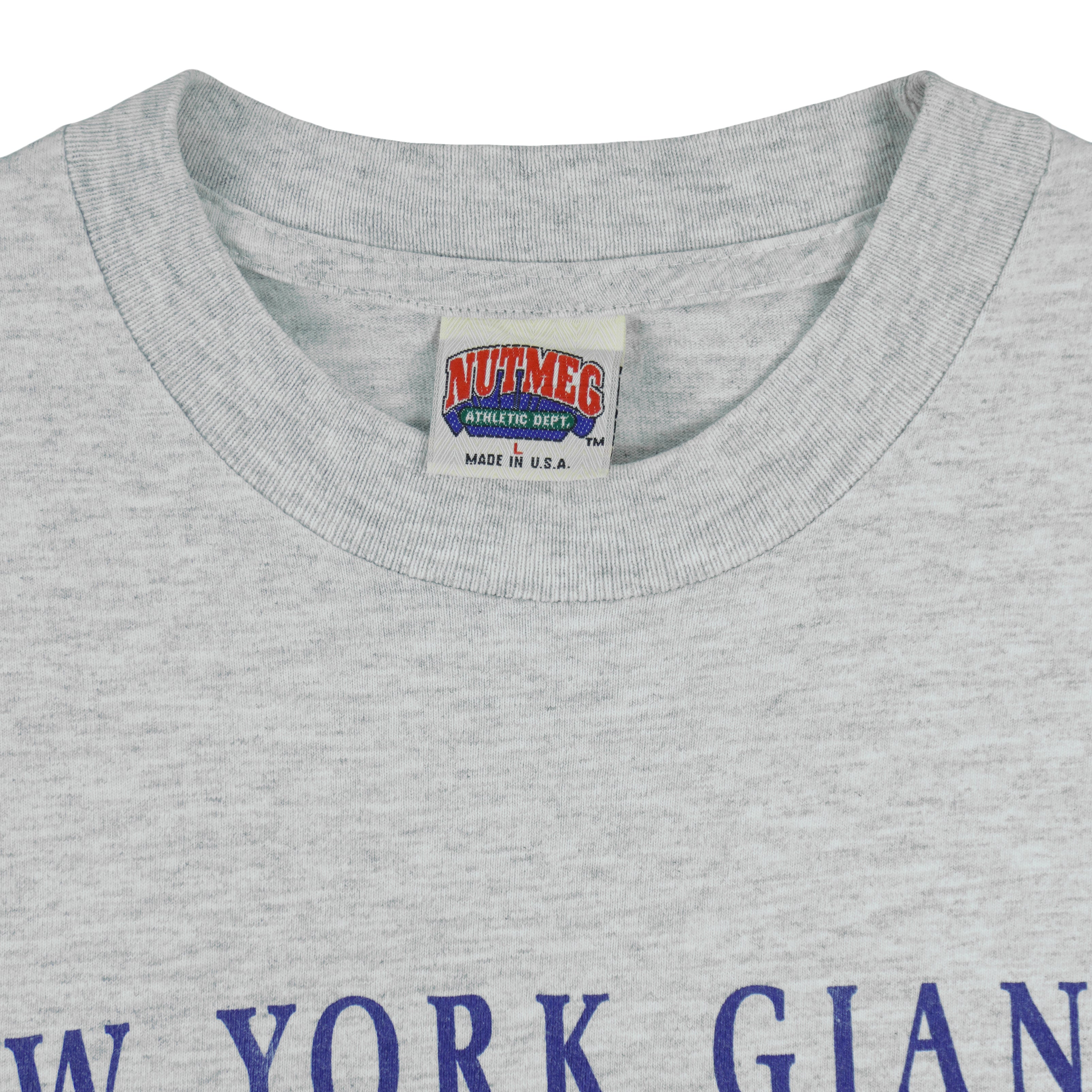 NFL (Nutmeg) - Grey Super Bowl XXV, Giants VS Bills T-Shirt 1990 Large Vintage Retro Football