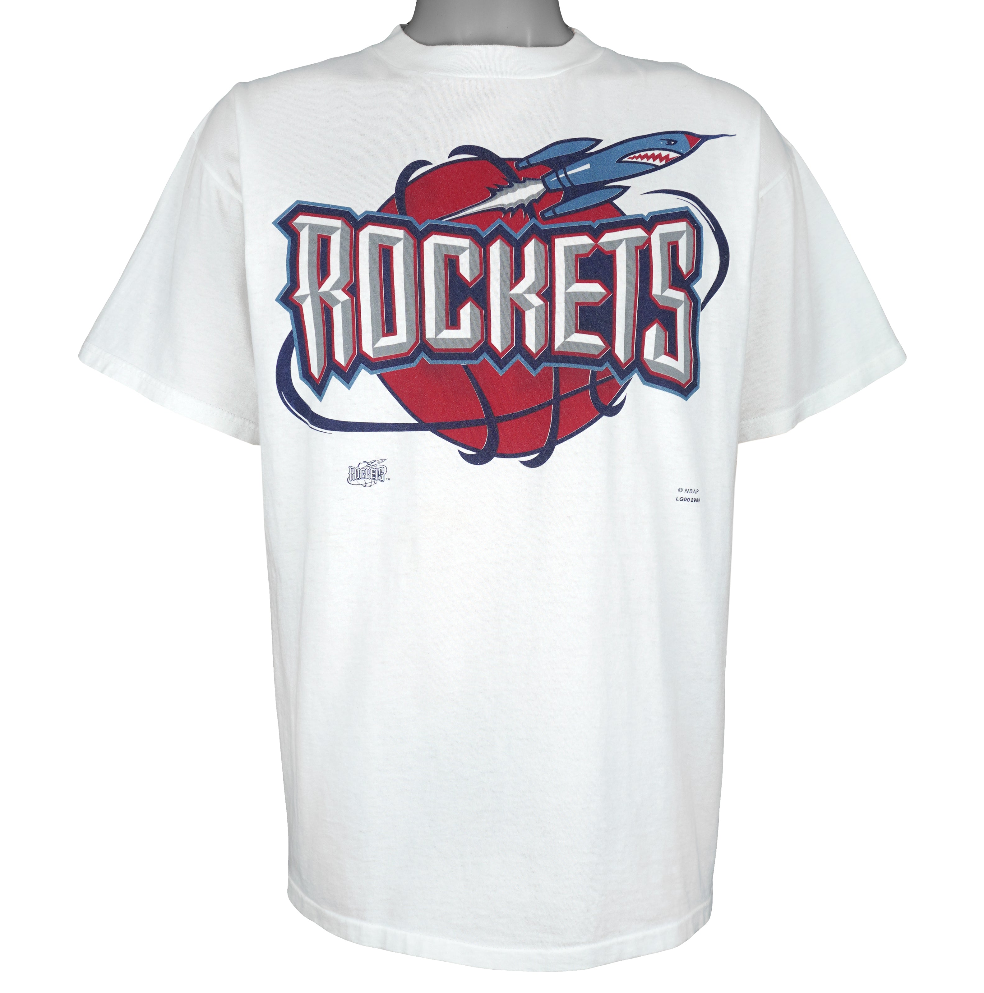 NBA (Logo 7) - Houston Rockets Basketball T-Shirt 1990s Large Vintage Retro Basketball