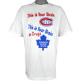 NHL (Sun Flag) - Canadiens Vs. Maple Leafs Brain On Drugs T-Shirt 1990s X-Large Vintage Retro Hockey