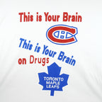 NHL (Sun Flag) - Canadiens Vs. Maple Leafs Brain On Drugs T-Shirt 1990s X-Large Vintage Retro Hockey