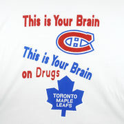 NHL (Sun Flag) - Canadiens Vs. Maple Leafs Brain On Drugs T-Shirt 1990s X-Large Vintage Retro Hockey