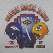 NFL - Super Bowl XXXII Packers Vs Broncos T-Shirt 1998 Medium Vintage Retro Football