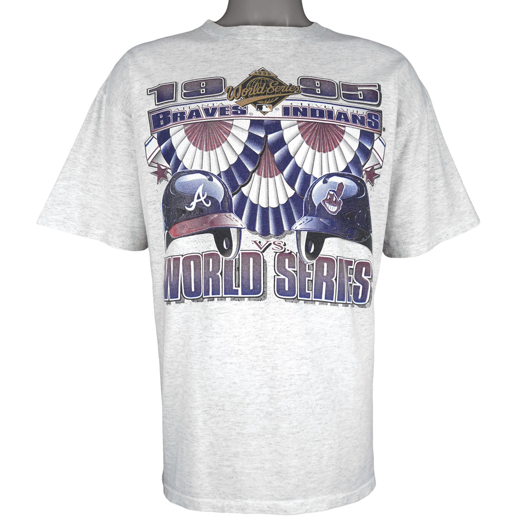 MLB (Oneita) - Cleveland VS Atlanta World Series Champions T-Shirt 1995 X-Large Vintage Retro Baseball