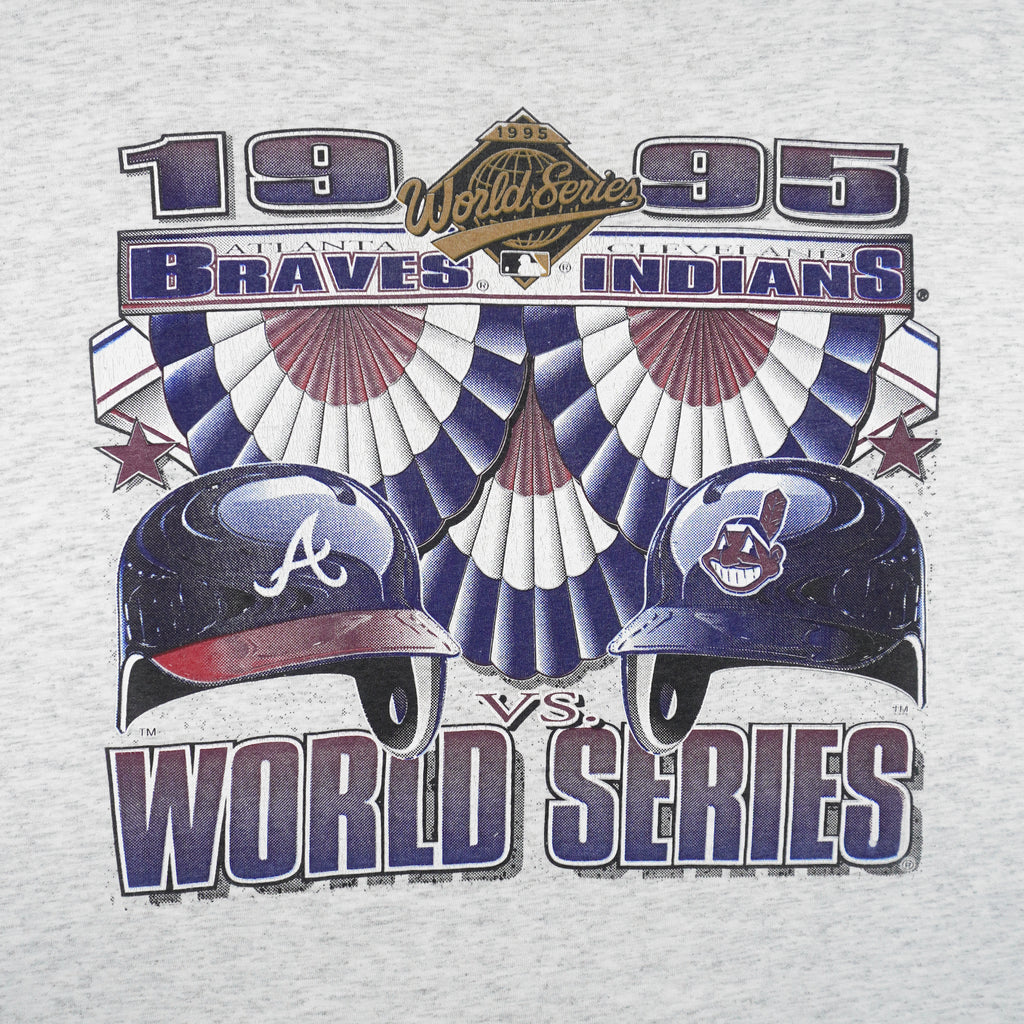MLB (Oneita) - Cleveland VS Atlanta World Series Champions T-Shirt 1995 X-Large Vintage Retro Baseball