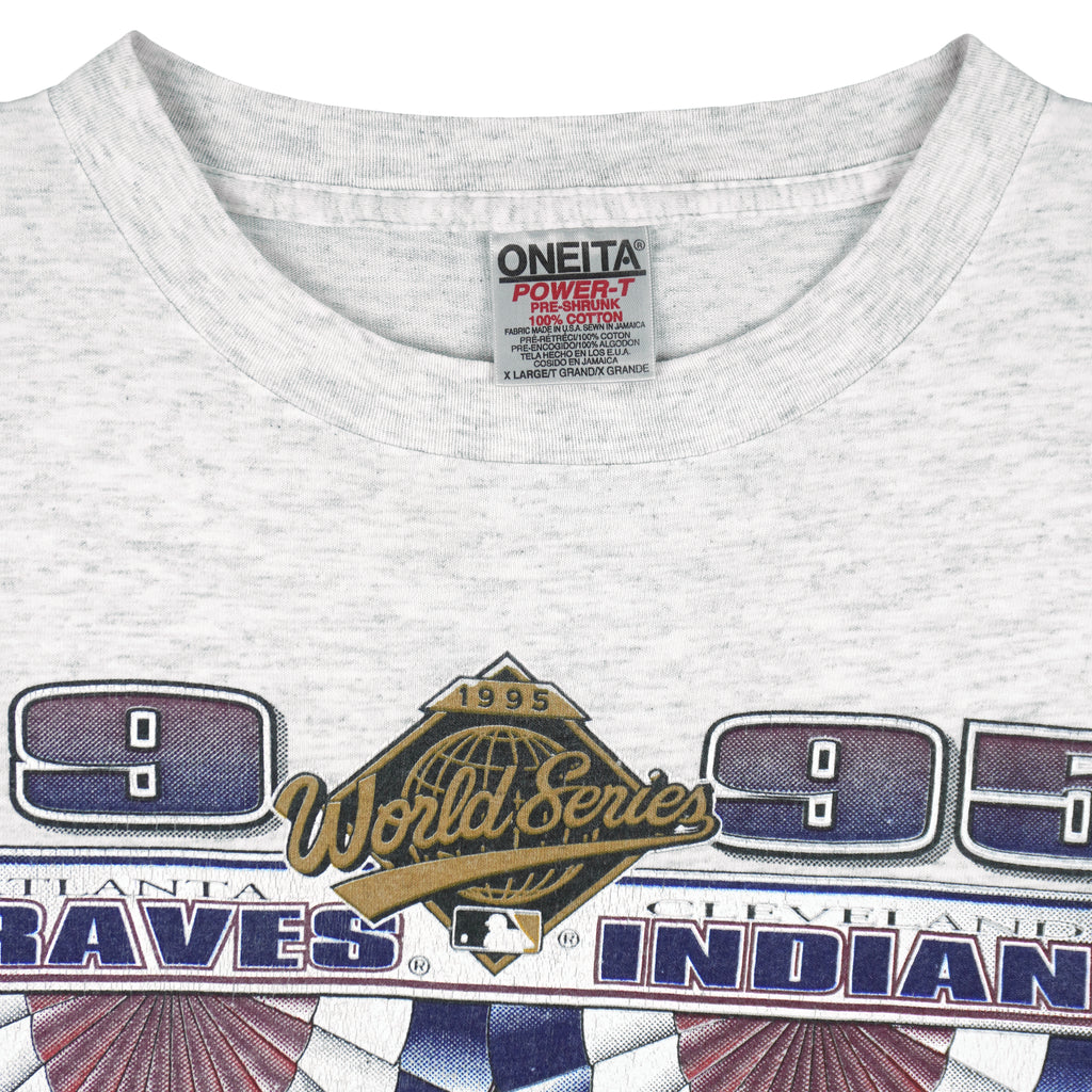 MLB (Oneita) - Cleveland VS Atlanta World Series Champions T-Shirt 1995 X-Large Vintage Retro Baseball