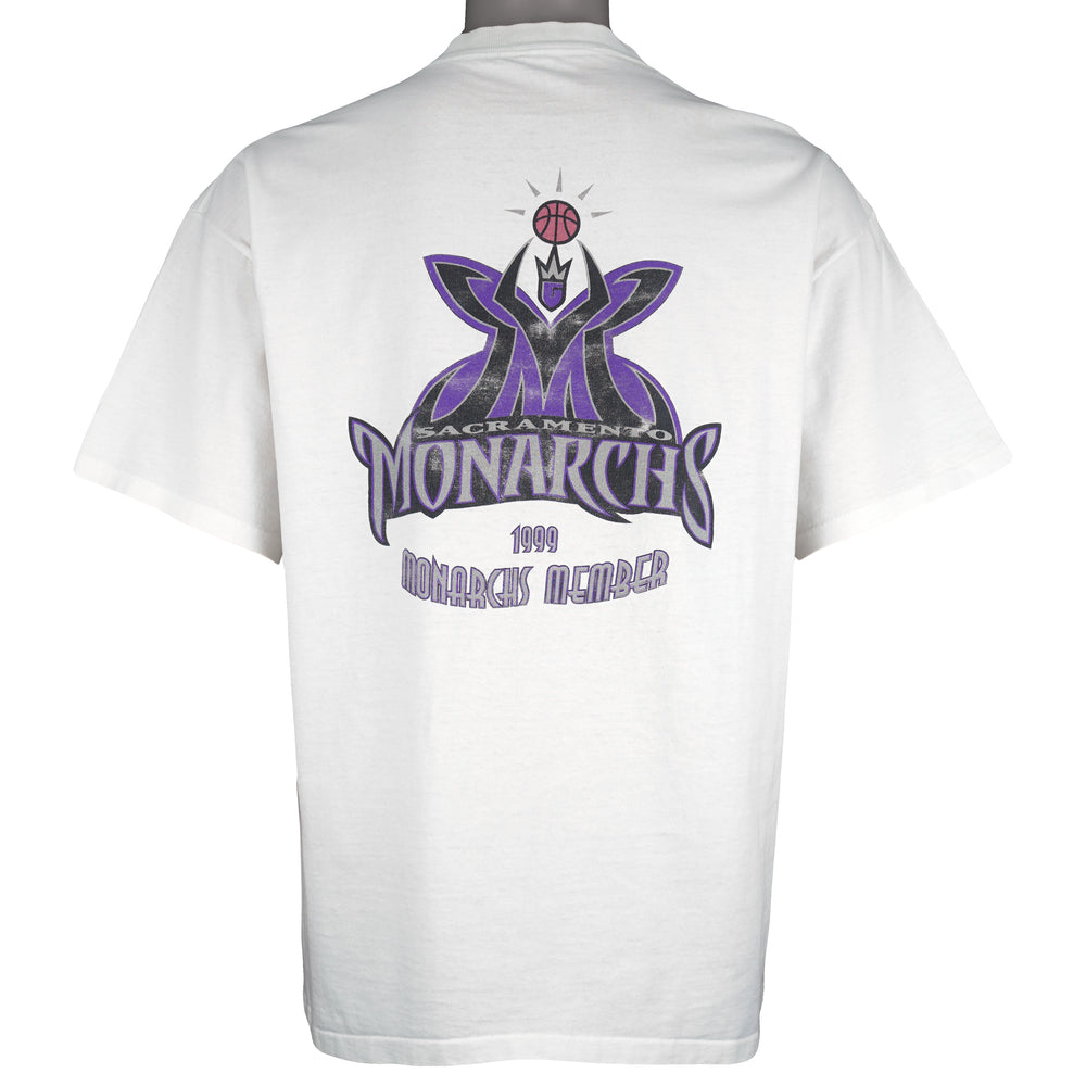 NBA (Power Pro) - Sacramento Monarchs Single Stitch T-Shirt 1999 Vintage Retro Basketball