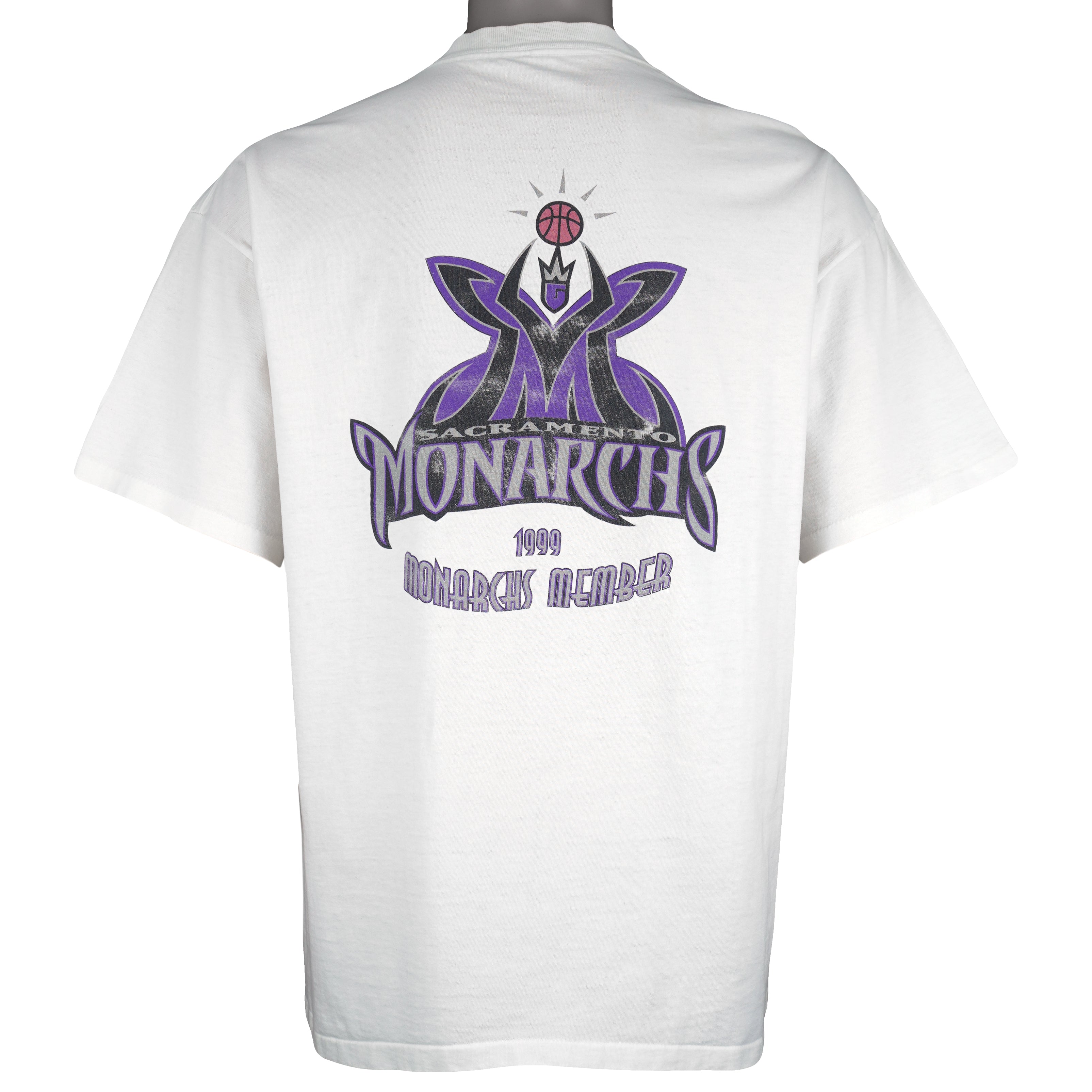 NBA (Power Pro) - Sacramento Monarchs Single Stitch T-Shirt 1999 Vintage Retro Basketball