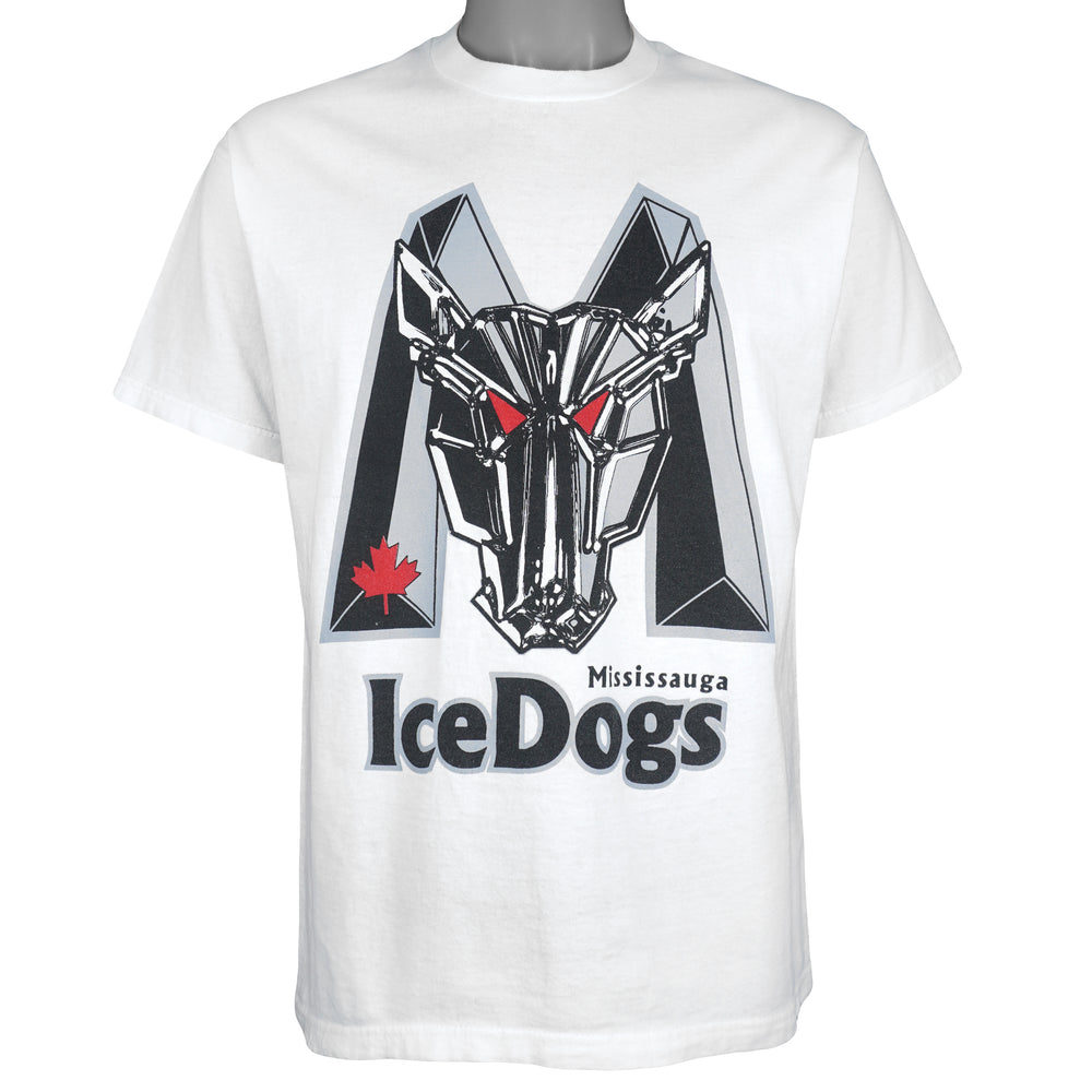 Vintage - Mississauga IceDogs Canada Hockey Team T-Shirt 1990s Large Vitage Retro Hockey