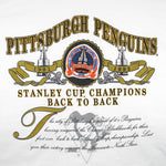 NHL (Nutmeg) - Pittsburgh Penguins, Stanley Cup Profile T-Shirt 1992 Large Vintage Retro Hockey