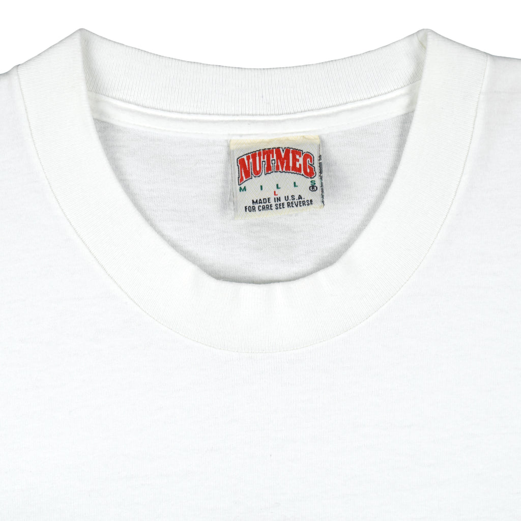 NHL (Nutmeg) - Pittsburgh Penguins, Stanley Cup Profile T-Shirt 1992 Large Vintage Retro Hockey