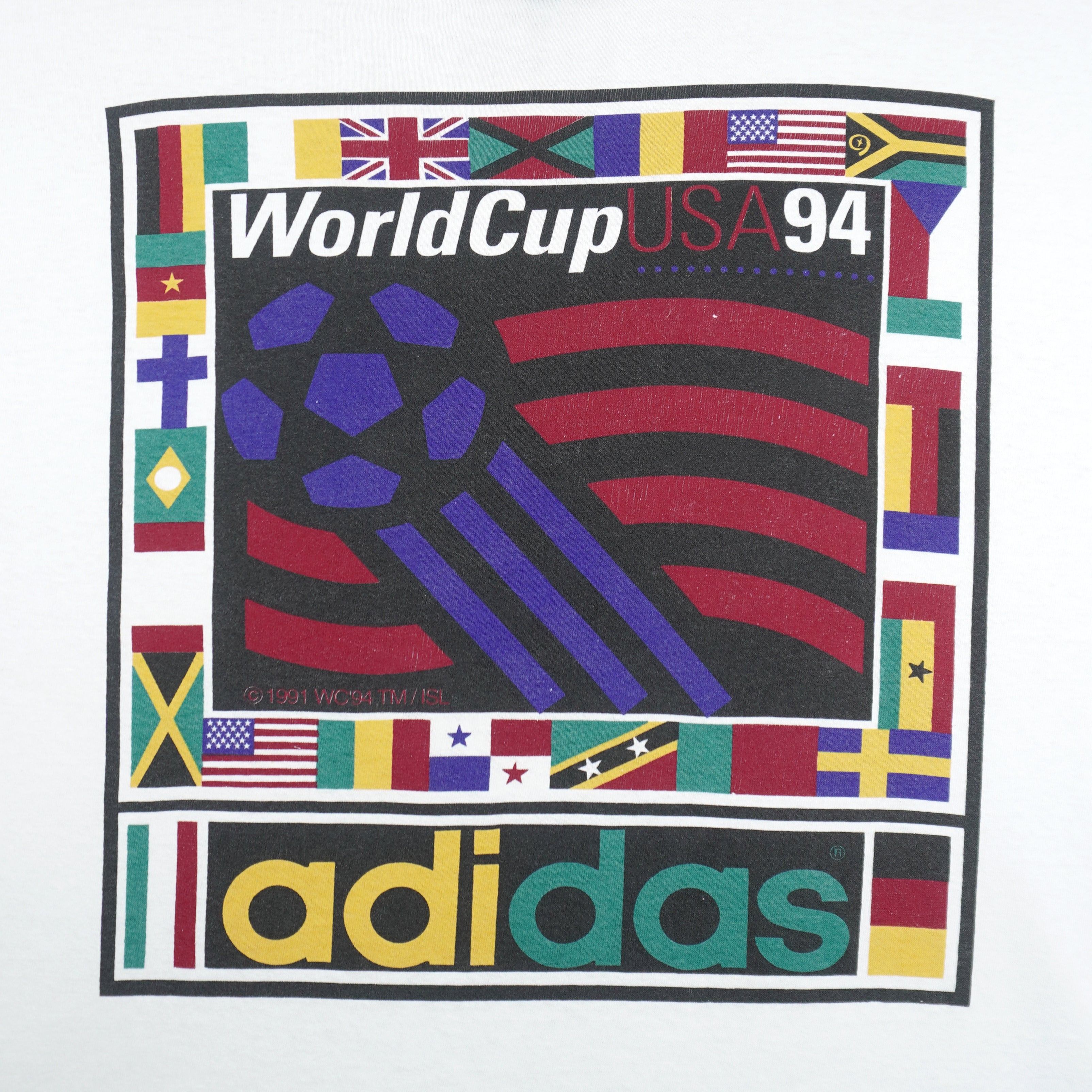 Adidas - World Cup USA Soccer Single Stitch T-Shirt 1994 Large Vintage Retro