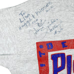 NBA (Nutmeg) - Grey Detroit Pistons Single Stitch T-Shirt 1990s Large Vintage Retro Basketball