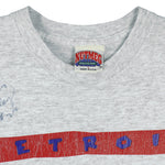 NBA (Nutmeg) - Grey Detroit Pistons Single Stitch T-Shirt 1990s Large Vintage Retro Basketball