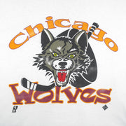 NHL (#1 Apparel) - Chicago Wolves Single Stitch T-Shirt 1990s X-Large Vintage Retro Hockey