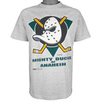 NHL (Trench) - Mighty Ducks Of Anaheim T-Shirt 1993 Medium Vintage Retro Hockey
