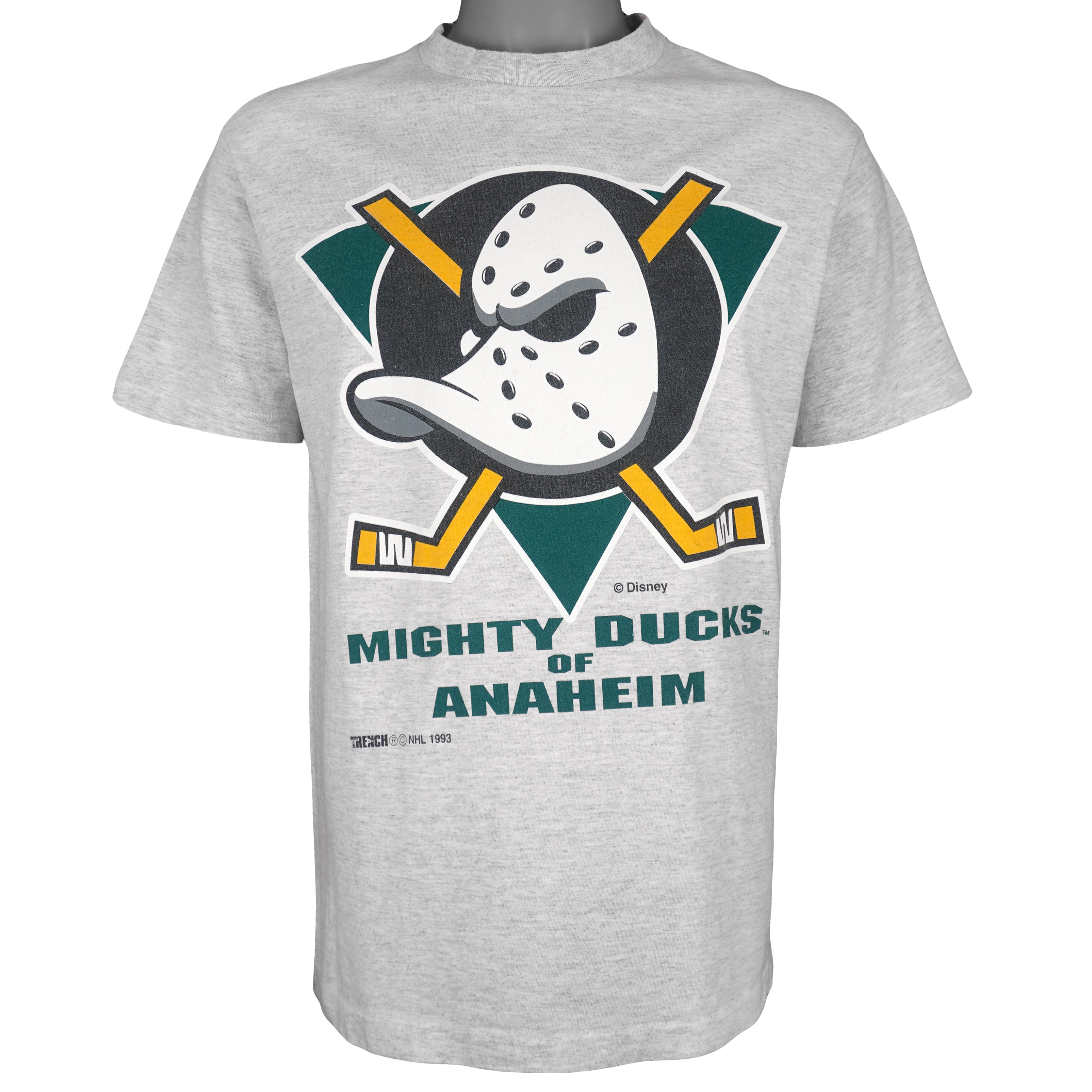 NHL (Trench) - Mighty Ducks Of Anaheim T-Shirt 1993 Medium Vintage Retro Hockey