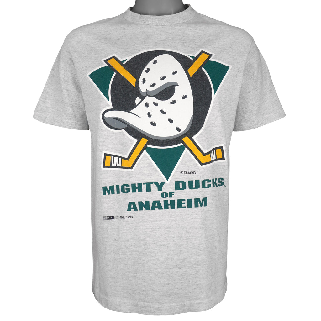 NHL (Trench) - Mighty Ducks Of Anaheim T-Shirt 1993 Medium Vintage Retro Hockey