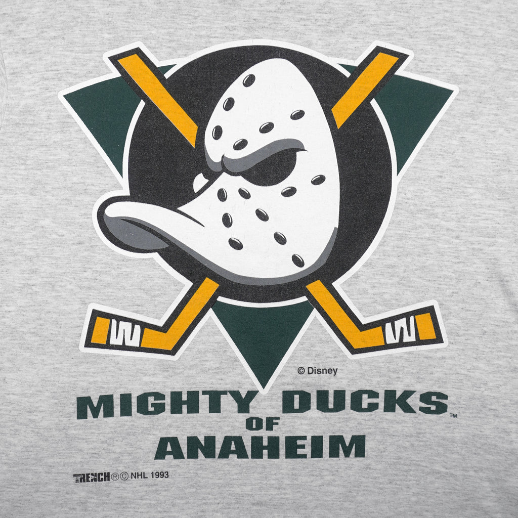 NHL (Trench) - Mighty Ducks Of Anaheim T-Shirt 1993 Medium Vintage Retro Hockey