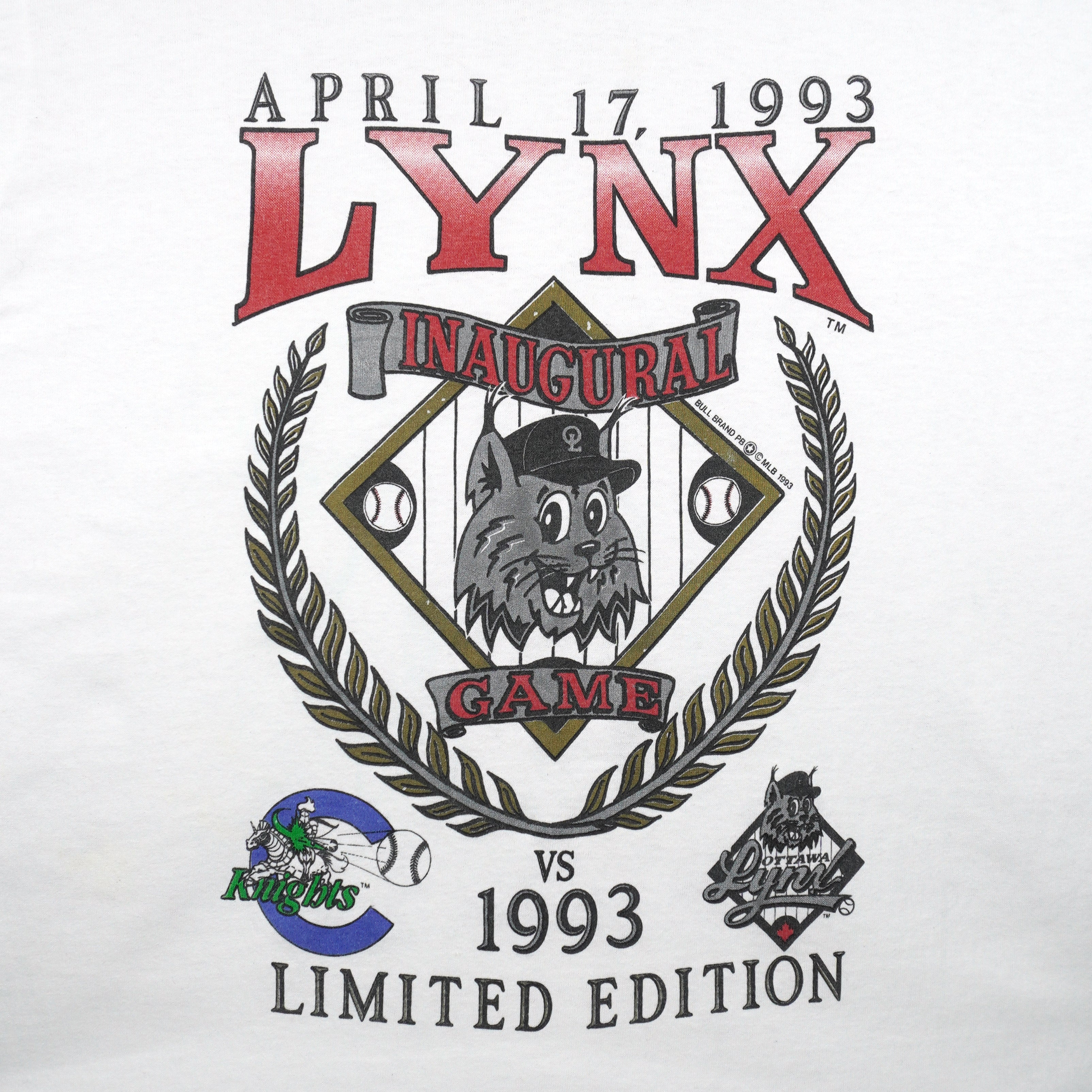 Vintage - Ottawa Lynx Inaugural Game Limited Edition T-Shirt 1993 Large Vintage Retro