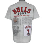 NBA (Miller) - Grey Chicago Bulls Basketball Court T-Shirt 1990s X-Large Vintage Retro Basketball