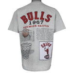 NBA (Miller) - Grey Chicago Bulls Basketball Court T-Shirt 1990s X-Large Vintage Retro Basketball