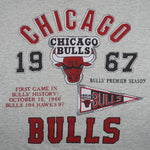 NBA (Miller) - Grey Chicago Bulls Basketball Court T-Shirt 1990s X-Large Vintage Retro Basketball