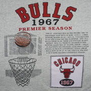 NBA (Miller) - Grey Chicago Bulls Basketball Court T-Shirt 1990s X-Large Vintage Retro Basketball