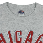 NBA (Miller) - Grey Chicago Bulls Basketball Court T-Shirt 1990s X-Large Vintage Retro Basketball