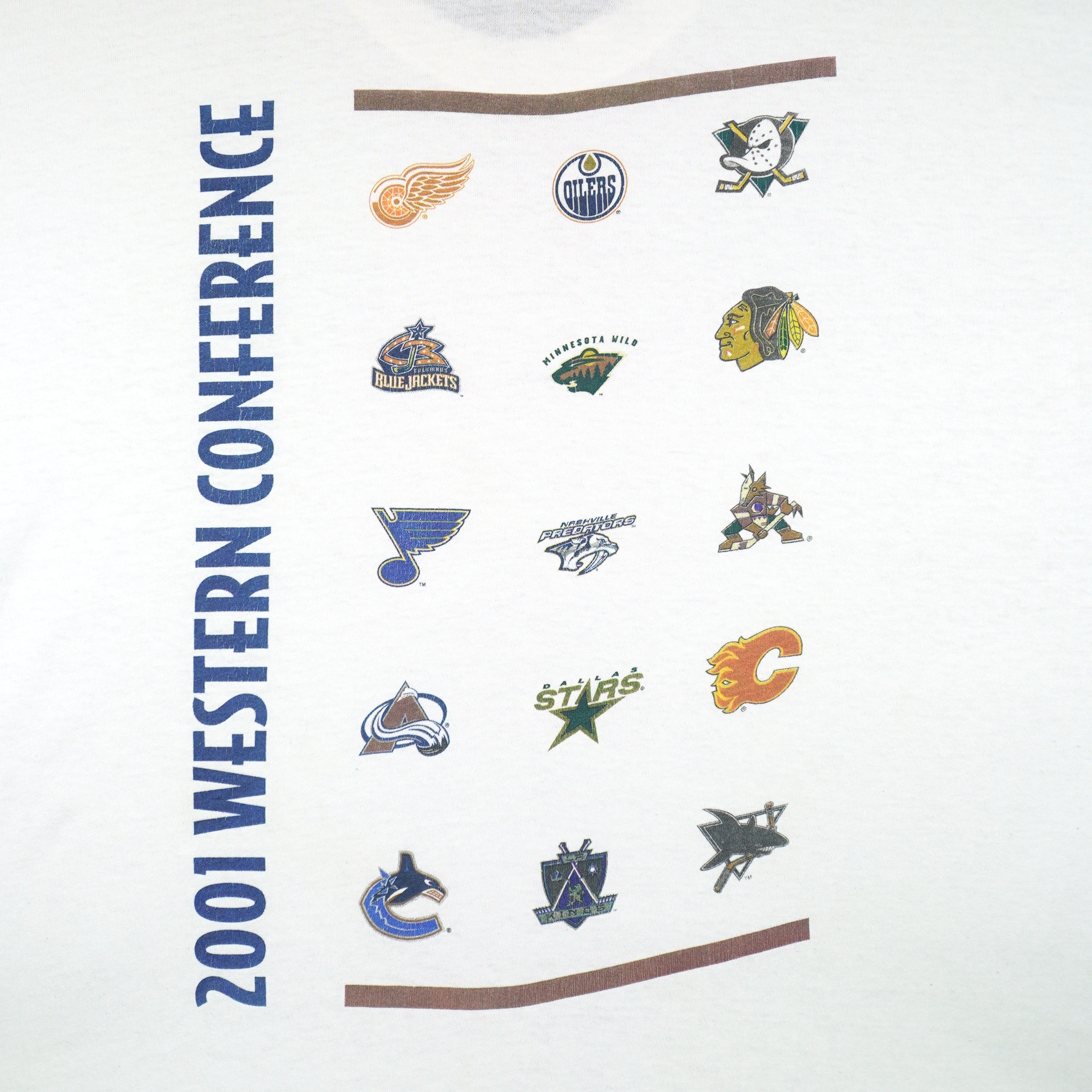 NHL (Hanes) - Labatt Blue Sponsor Western Conference Team T-Shirt 2001 X-Large Vintage Retro Hockey
