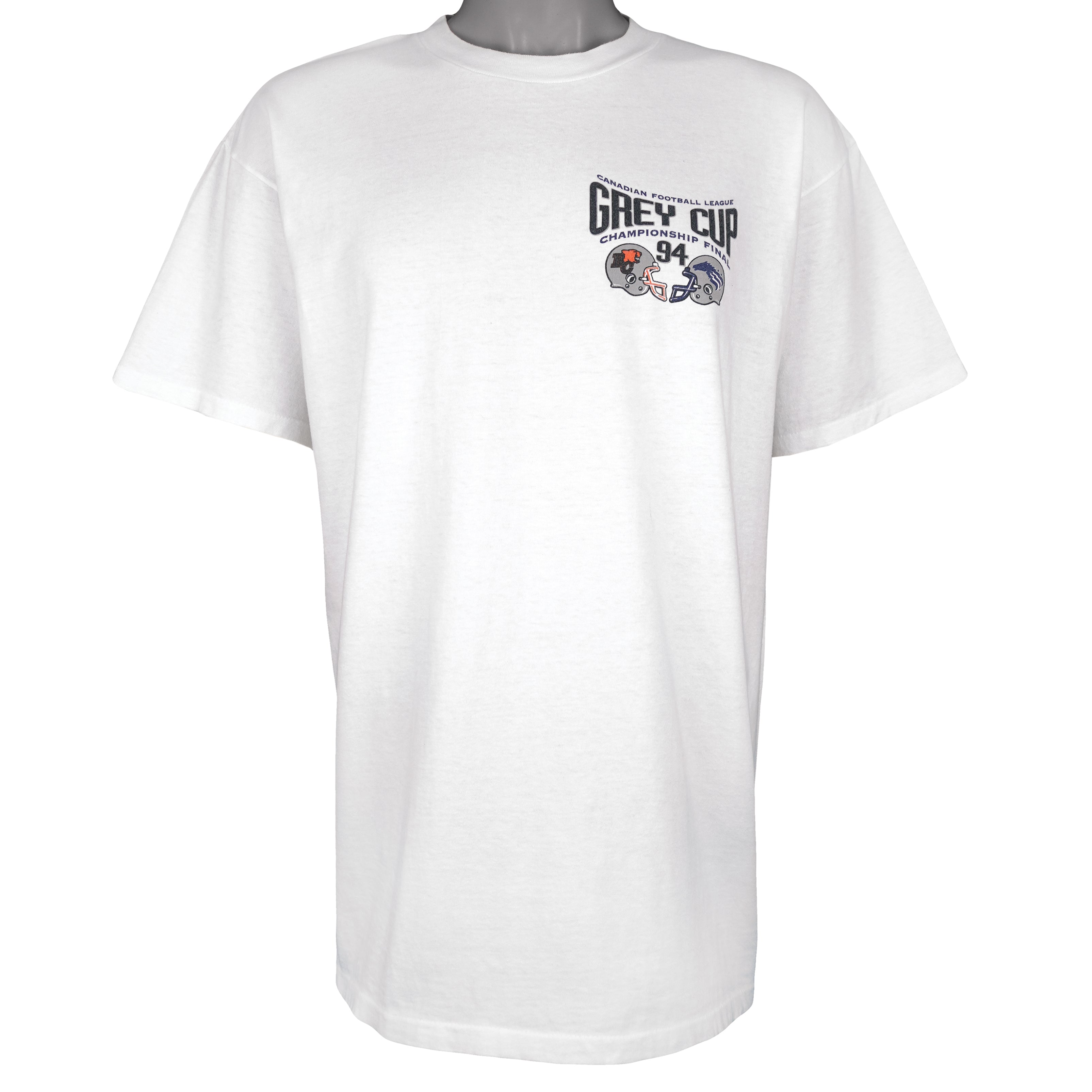 CFL (Oneita) - BC Lions Vs Baltimore Stallions Grey Cup Champions T-Shirt 1994 X-Large Vintage Retro Football