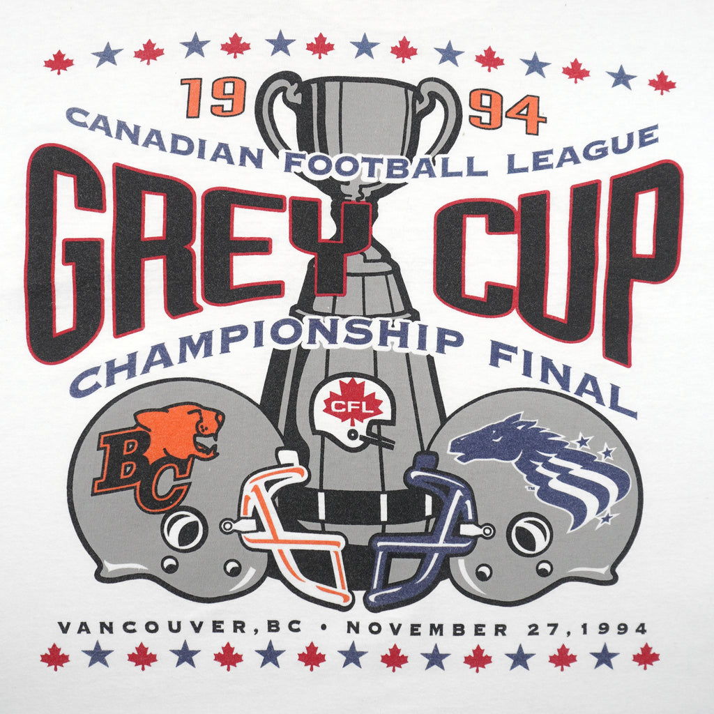 CFL (Oneita) - BC Lions Vs Baltimore Stallions Grey Cup Champions T-Shirt 1994 X-Large Vintage Retro Football