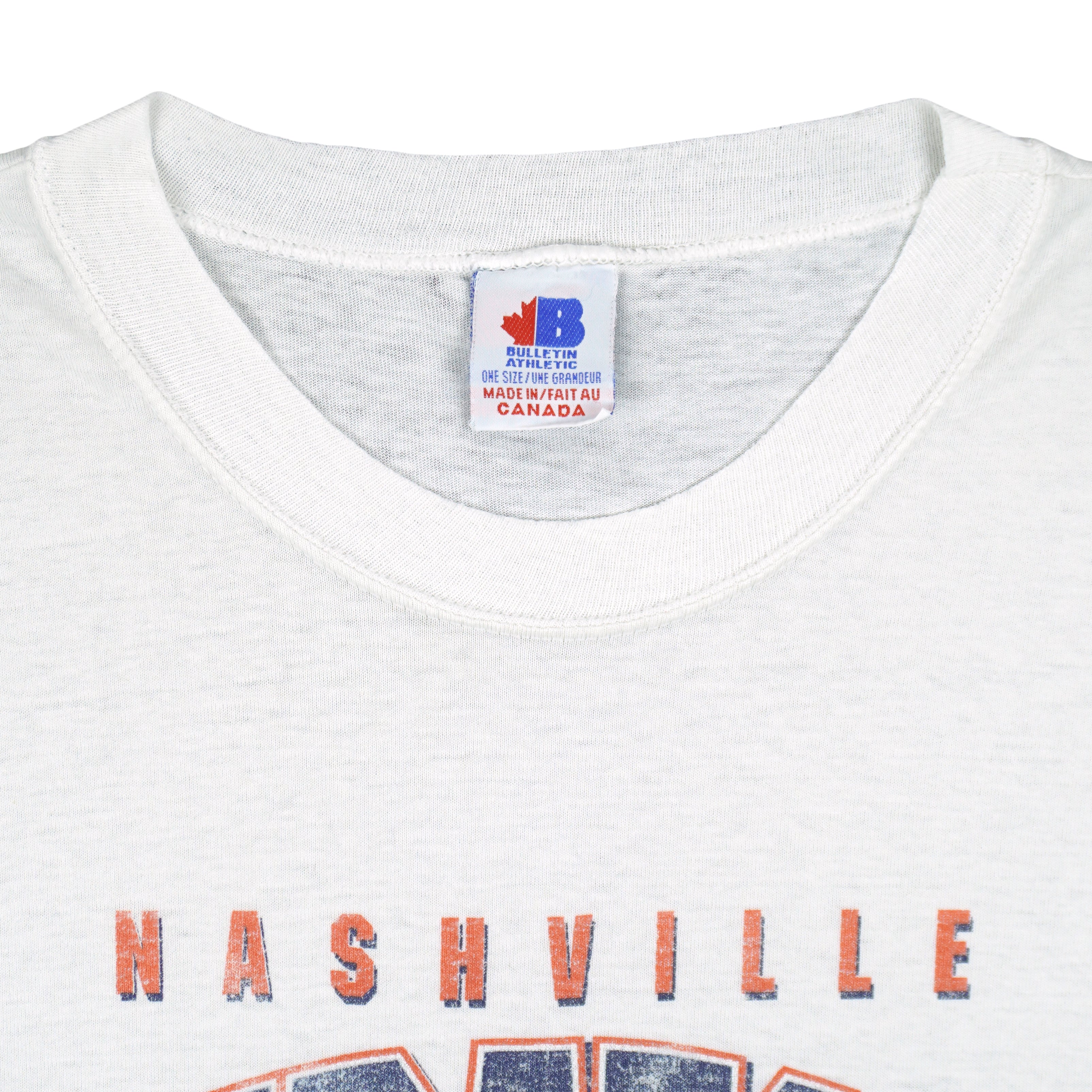 NHL (Bulletin Athletic) - Nashville Predators Spell-Out T-Shirt 1990s OSFA Vintage Retro Hockey