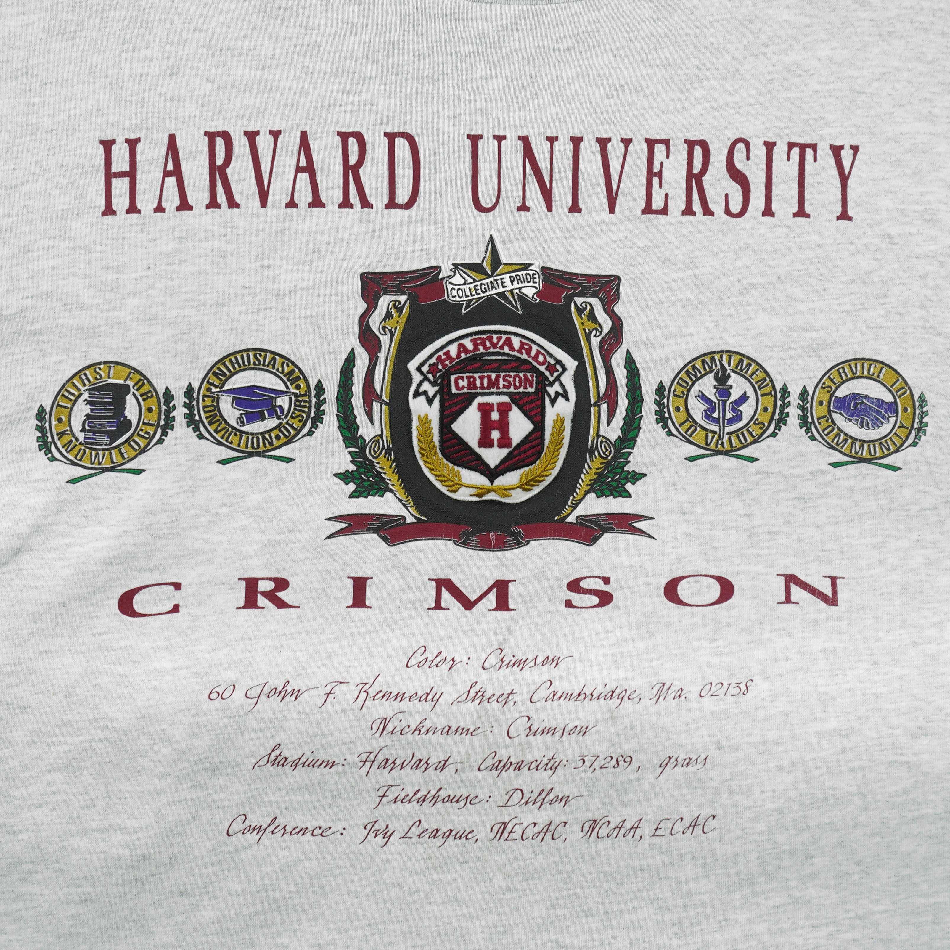NCAA (Nutmeg) - Harvard University Crimson Collegiate Pride T-Shirt 1990s Large Vintage Retro