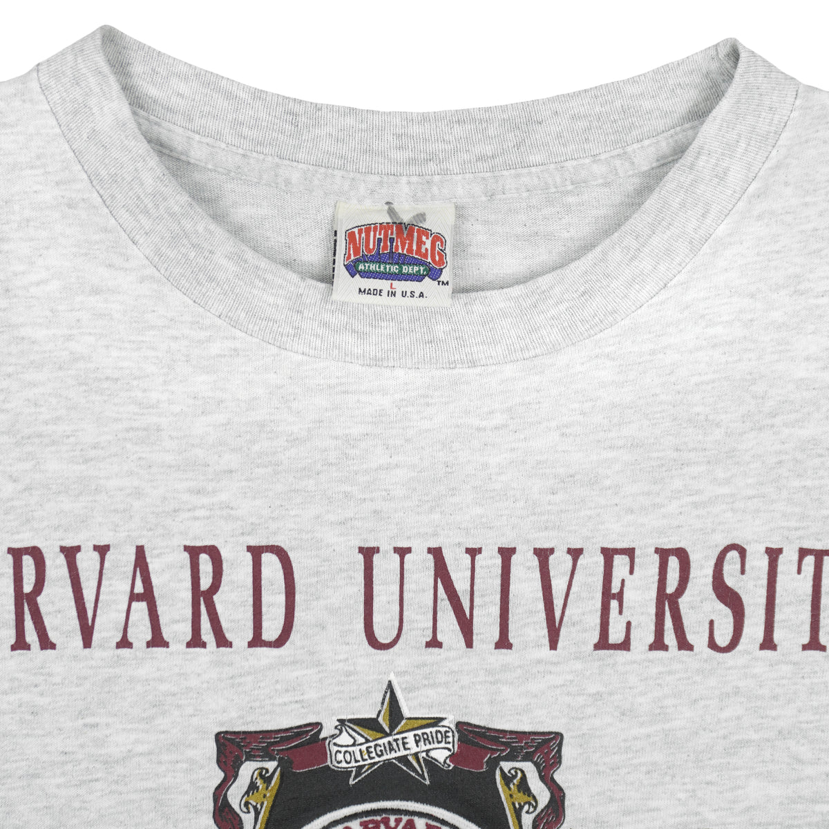 NCAA (Nutmeg) - Harvard University Crimson Collegiate Pride T-Shirt 1990s Large Vintage Retro