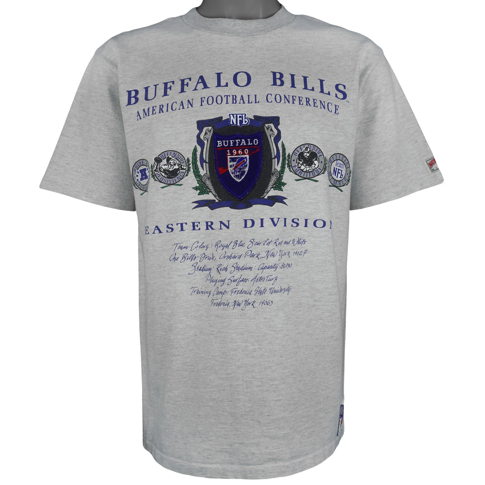 NFL (Nutmeg) - Grey Buffalo Bills Eastern Division T-Shirt 1990s Large Vintage Retro Football