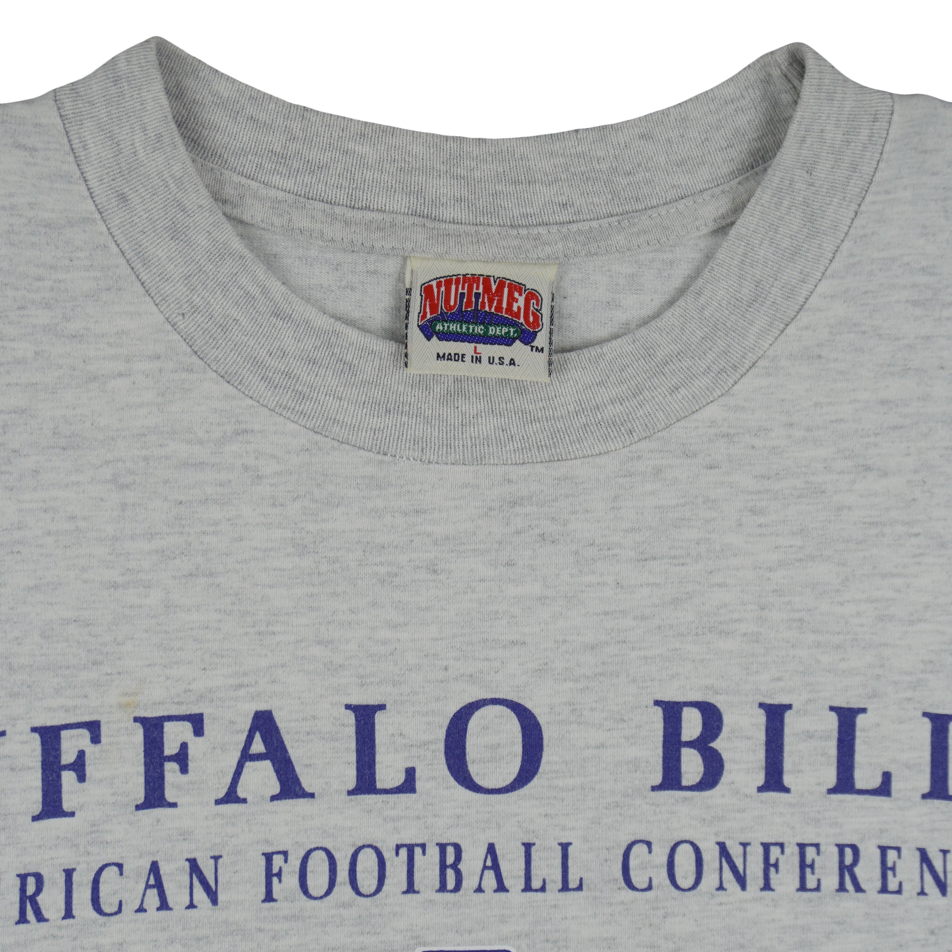 NFL (Nutmeg) - Grey Buffalo Bills Eastern Division T-Shirt 1990s Large Vintage Retro Football