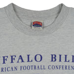 NFL (Nutmeg) - Grey Buffalo Bills Eastern Division T-Shirt 1990s Large Vintage Retro Football